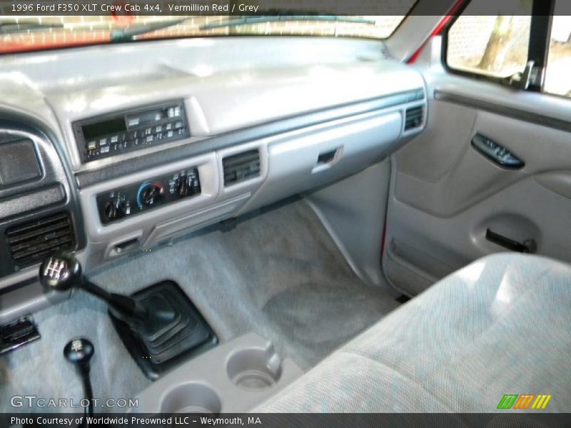 Vermillion Red / Grey 1996 Ford F350 XLT Crew Cab 4x4