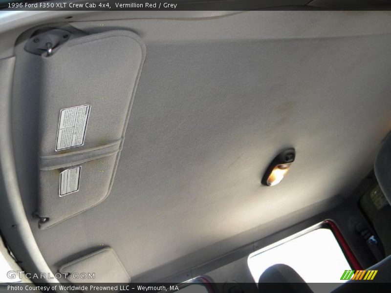 Vermillion Red / Grey 1996 Ford F350 XLT Crew Cab 4x4