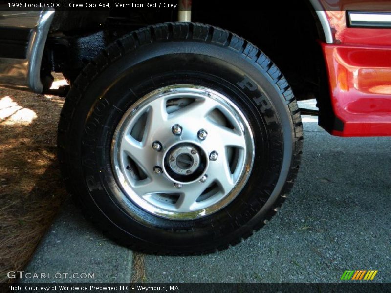 Vermillion Red / Grey 1996 Ford F350 XLT Crew Cab 4x4