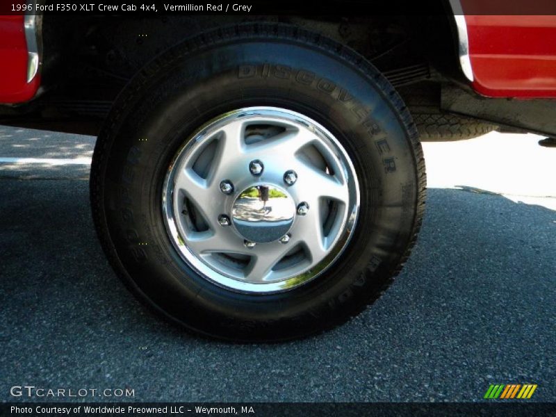Vermillion Red / Grey 1996 Ford F350 XLT Crew Cab 4x4