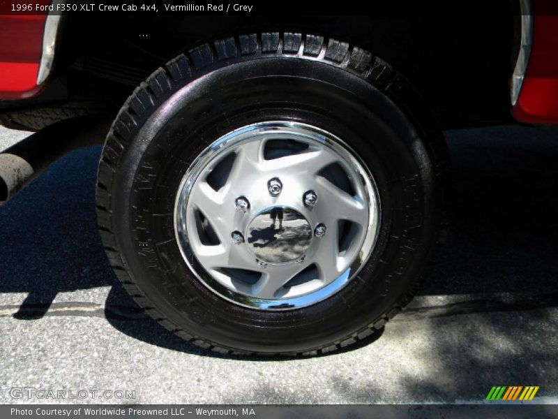 Vermillion Red / Grey 1996 Ford F350 XLT Crew Cab 4x4