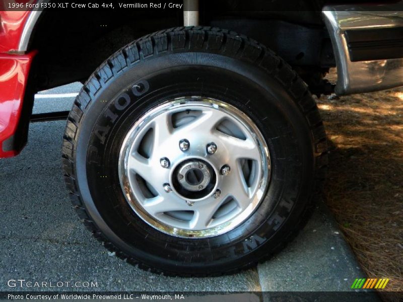 Vermillion Red / Grey 1996 Ford F350 XLT Crew Cab 4x4