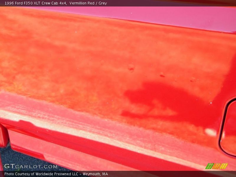 Vermillion Red / Grey 1996 Ford F350 XLT Crew Cab 4x4