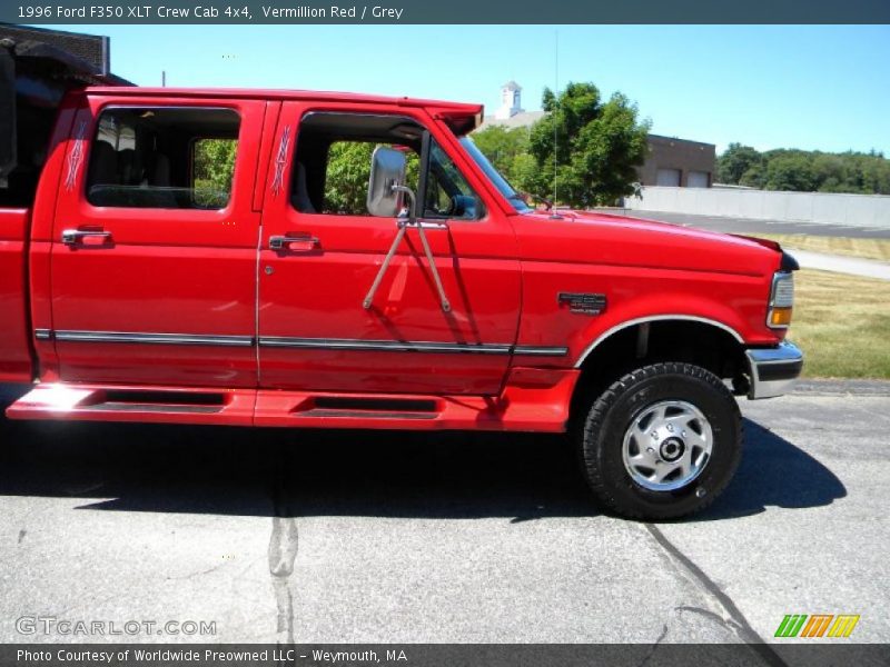 Vermillion Red / Grey 1996 Ford F350 XLT Crew Cab 4x4