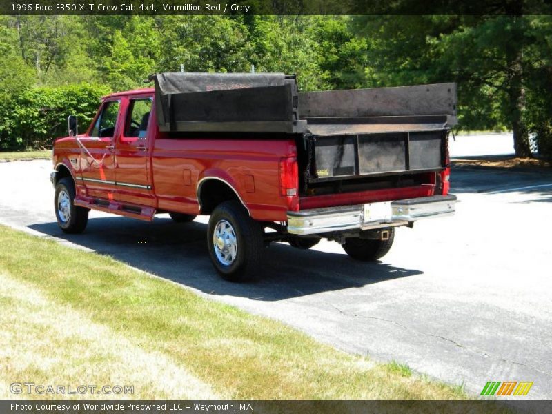 Vermillion Red / Grey 1996 Ford F350 XLT Crew Cab 4x4