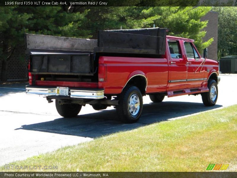 Vermillion Red / Grey 1996 Ford F350 XLT Crew Cab 4x4