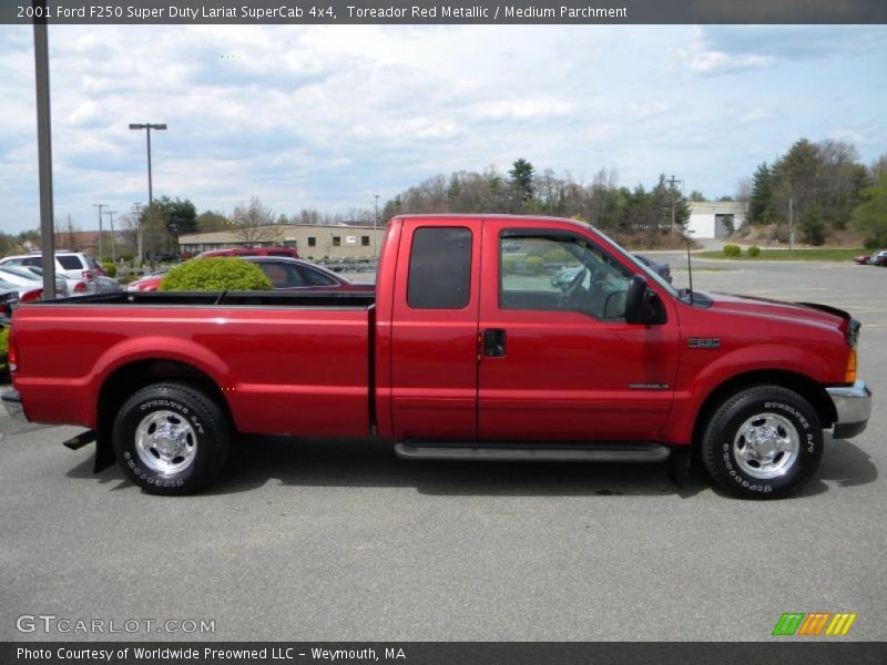 Toreador Red Metallic / Medium Parchment 2001 Ford F250 Super Duty Lariat SuperCab 4x4