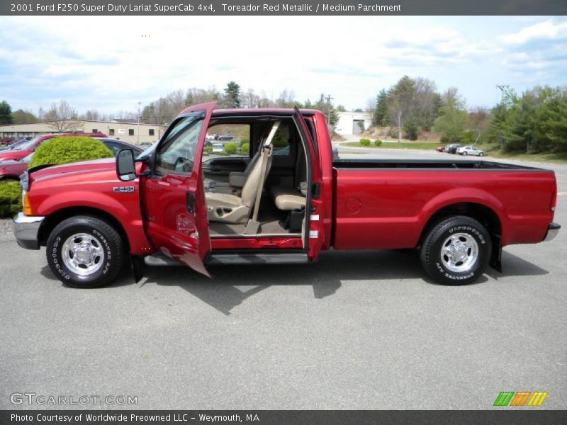 Toreador Red Metallic / Medium Parchment 2001 Ford F250 Super Duty Lariat SuperCab 4x4