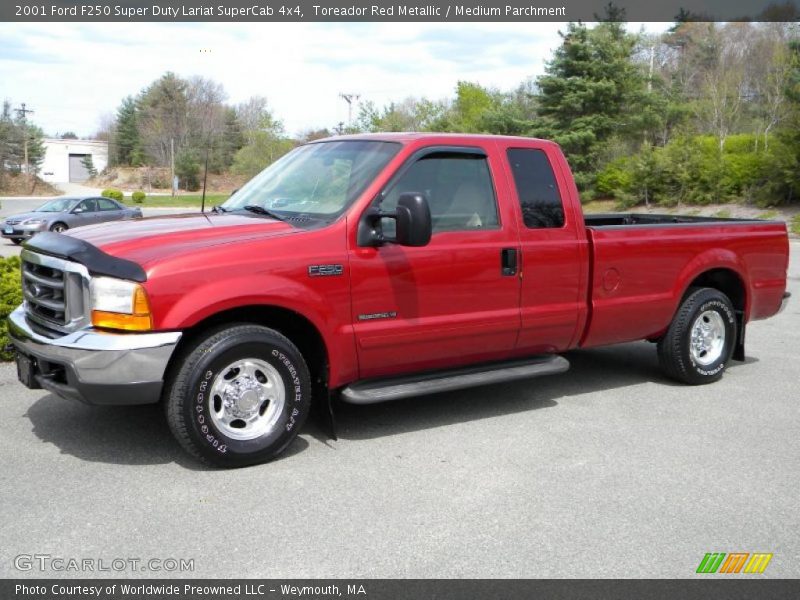 Toreador Red Metallic / Medium Parchment 2001 Ford F250 Super Duty Lariat SuperCab 4x4
