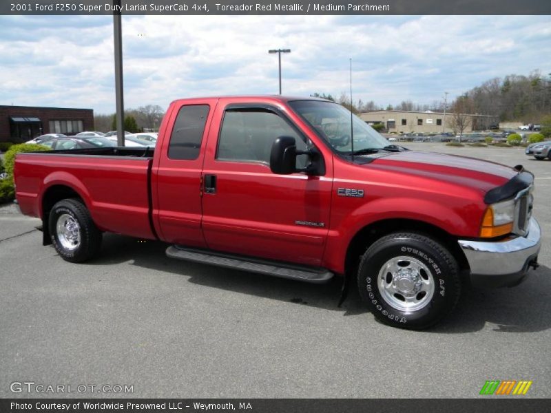 Toreador Red Metallic / Medium Parchment 2001 Ford F250 Super Duty Lariat SuperCab 4x4