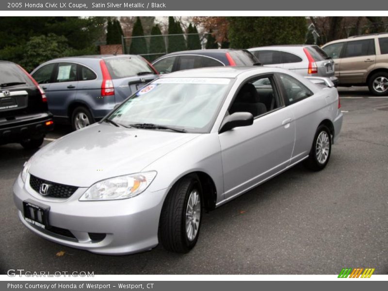 Satin Silver Metallic / Black 2005 Honda Civic LX Coupe