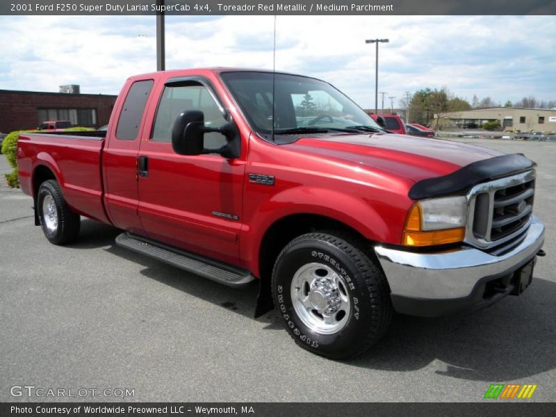 Toreador Red Metallic / Medium Parchment 2001 Ford F250 Super Duty Lariat SuperCab 4x4