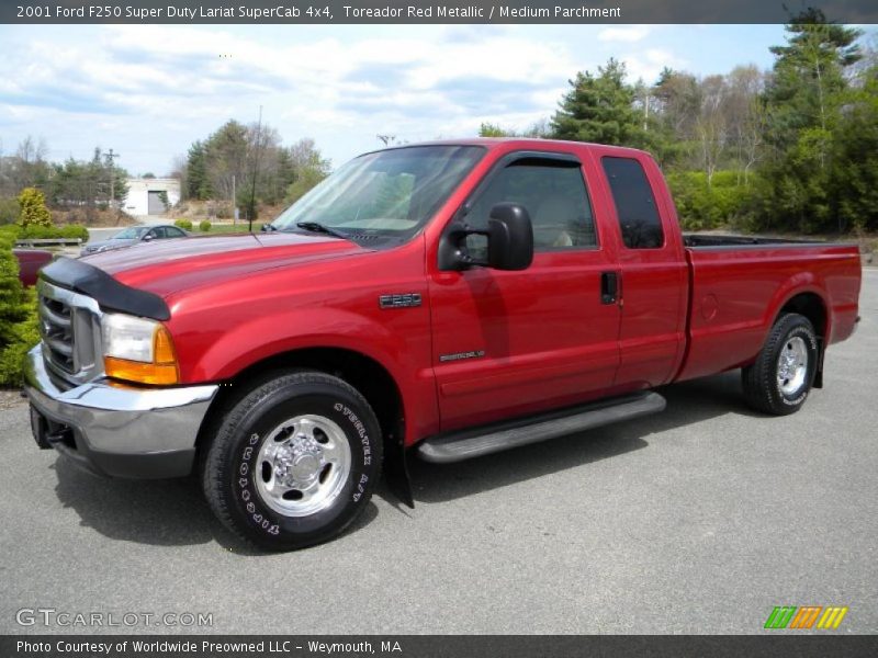 Toreador Red Metallic / Medium Parchment 2001 Ford F250 Super Duty Lariat SuperCab 4x4