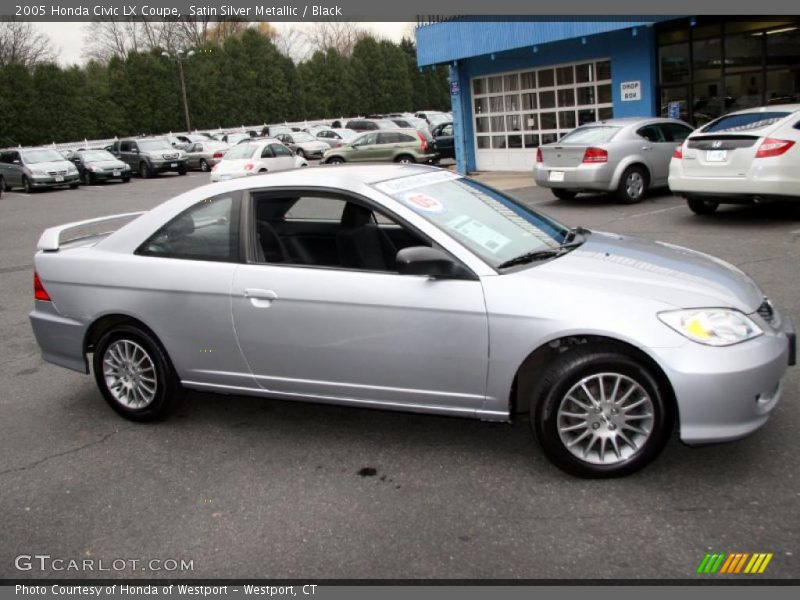 Satin Silver Metallic / Black 2005 Honda Civic LX Coupe