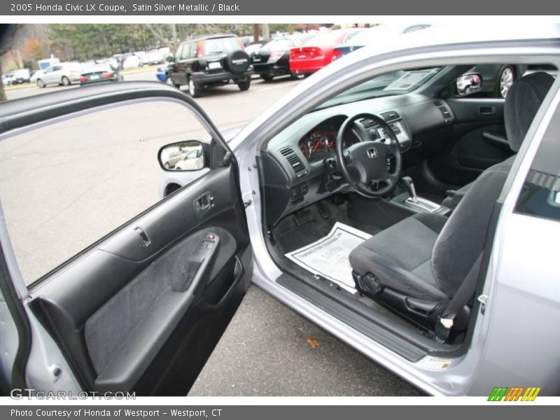 Satin Silver Metallic / Black 2005 Honda Civic LX Coupe
