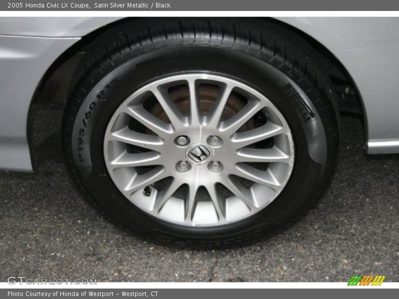 Satin Silver Metallic / Black 2005 Honda Civic LX Coupe