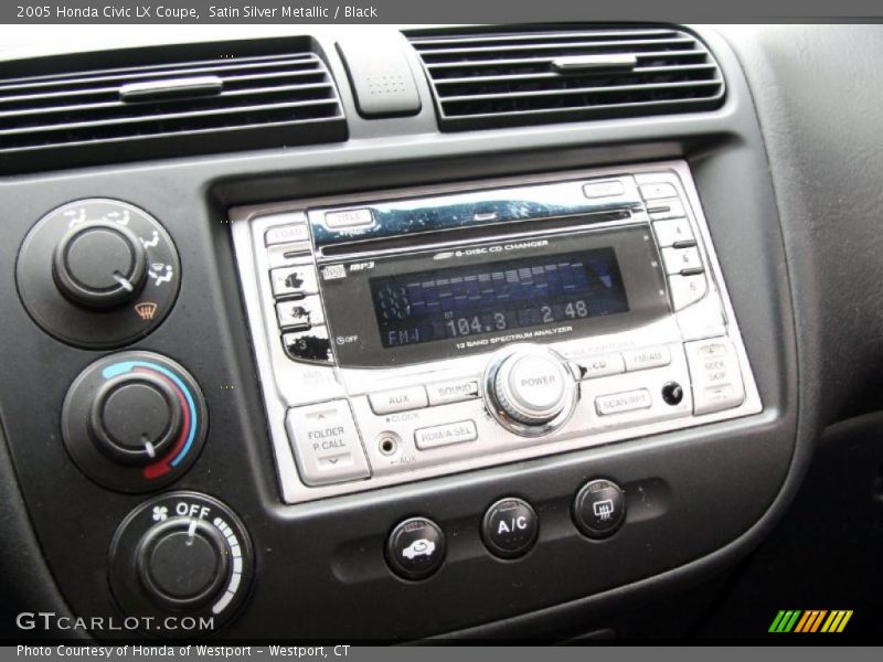 Satin Silver Metallic / Black 2005 Honda Civic LX Coupe