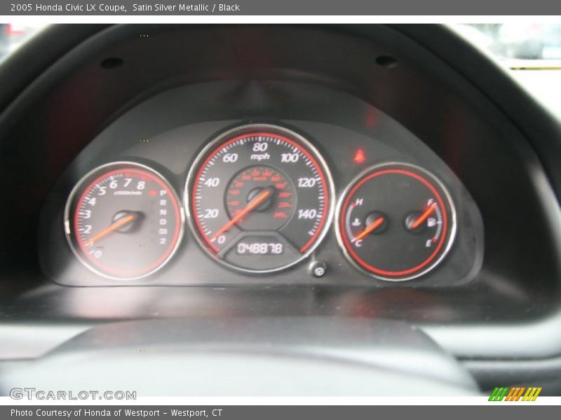 Satin Silver Metallic / Black 2005 Honda Civic LX Coupe