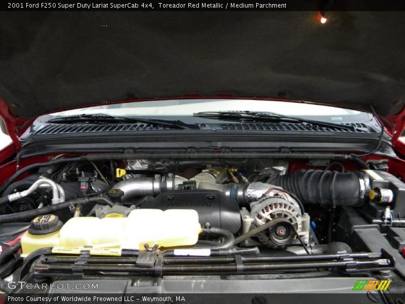 Toreador Red Metallic / Medium Parchment 2001 Ford F250 Super Duty Lariat SuperCab 4x4
