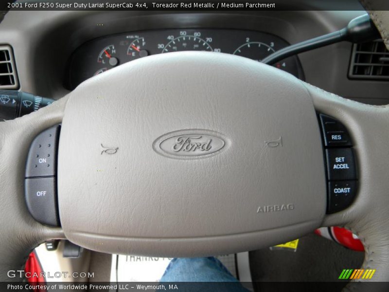 Toreador Red Metallic / Medium Parchment 2001 Ford F250 Super Duty Lariat SuperCab 4x4