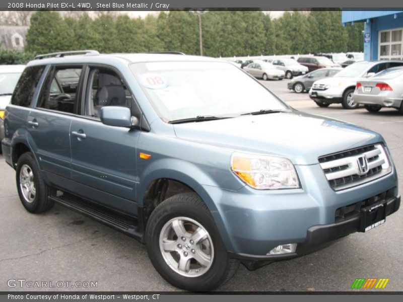 Steel Blue Metallic / Gray 2008 Honda Pilot EX-L 4WD
