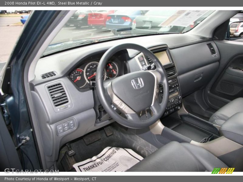 Steel Blue Metallic / Gray 2008 Honda Pilot EX-L 4WD