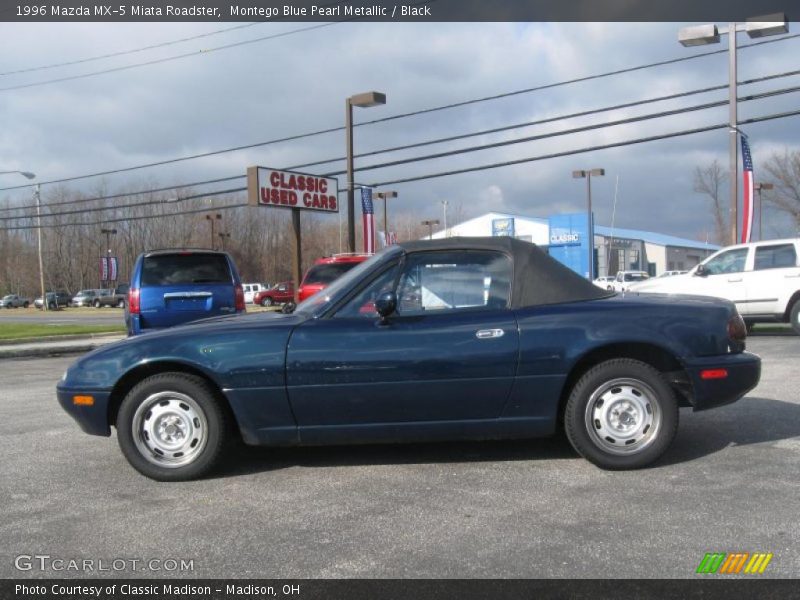 Montego Blue Pearl Metallic / Black 1996 Mazda MX-5 Miata Roadster