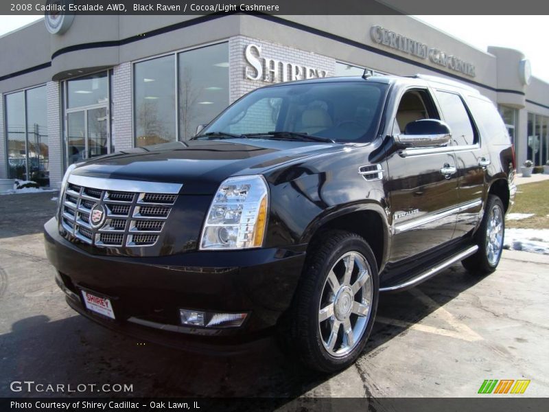 Black Raven / Cocoa/Light Cashmere 2008 Cadillac Escalade AWD