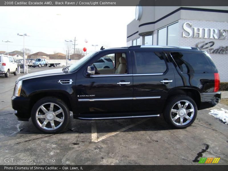 Black Raven / Cocoa/Light Cashmere 2008 Cadillac Escalade AWD