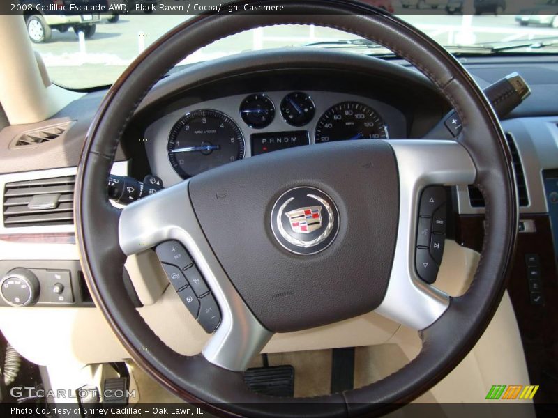 Black Raven / Cocoa/Light Cashmere 2008 Cadillac Escalade AWD