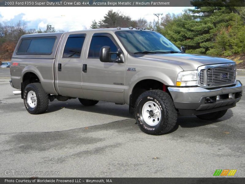 Arizona Beige Metallic / Medium Parchment 2003 Ford F350 Super Duty XLT Crew Cab 4x4