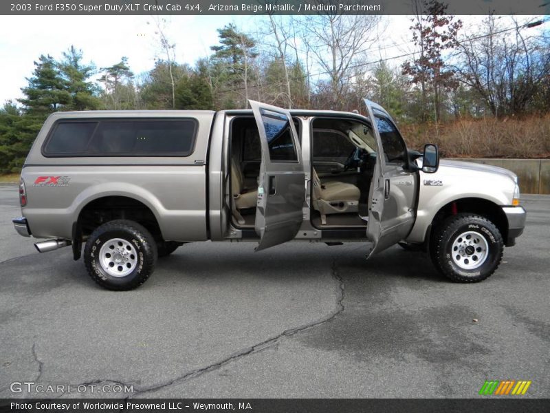 Arizona Beige Metallic / Medium Parchment 2003 Ford F350 Super Duty XLT Crew Cab 4x4