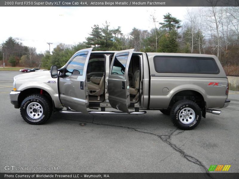 Arizona Beige Metallic / Medium Parchment 2003 Ford F350 Super Duty XLT Crew Cab 4x4