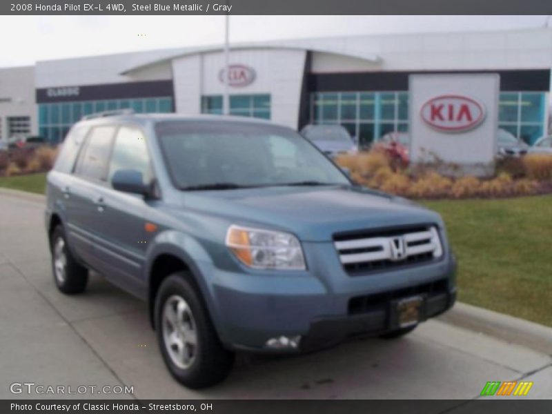 Steel Blue Metallic / Gray 2008 Honda Pilot EX-L 4WD