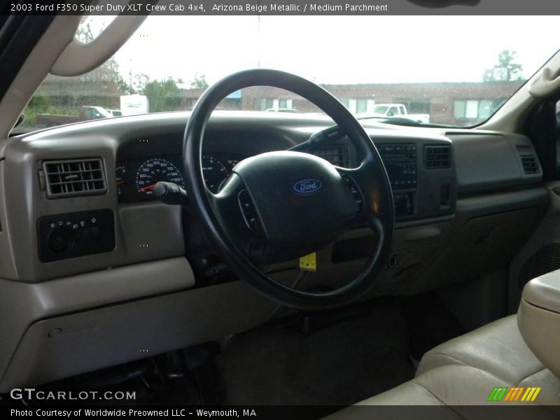 Arizona Beige Metallic / Medium Parchment 2003 Ford F350 Super Duty XLT Crew Cab 4x4