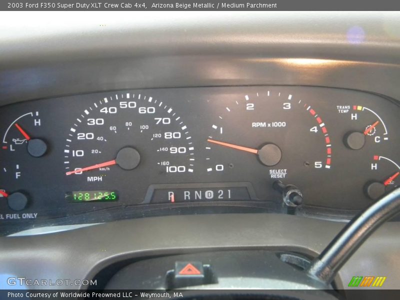 Arizona Beige Metallic / Medium Parchment 2003 Ford F350 Super Duty XLT Crew Cab 4x4