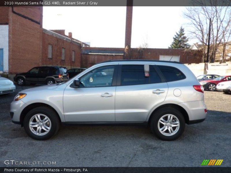 Radiant Silver / Gray 2010 Hyundai Santa Fe GLS 4WD