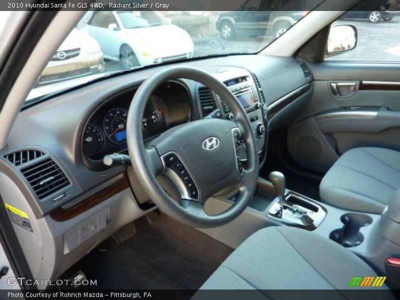Radiant Silver / Gray 2010 Hyundai Santa Fe GLS 4WD