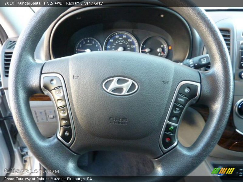 Radiant Silver / Gray 2010 Hyundai Santa Fe GLS 4WD