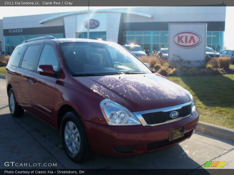 Claret Red / Gray 2011 Kia Sedona LX