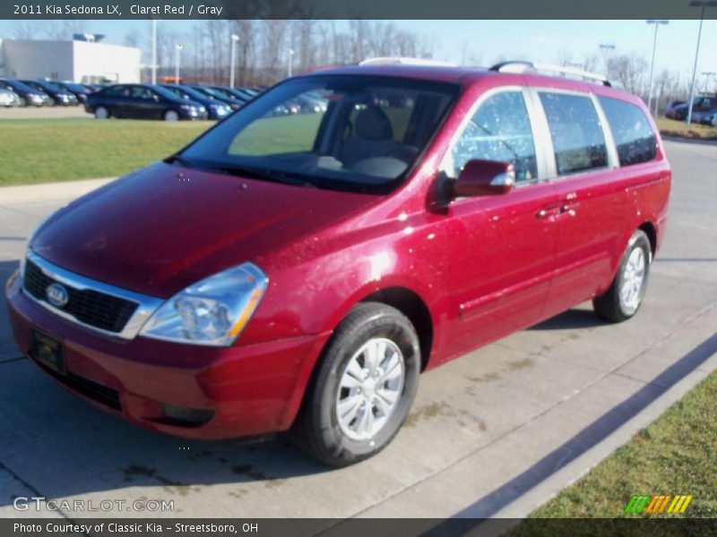 Claret Red / Gray 2011 Kia Sedona LX