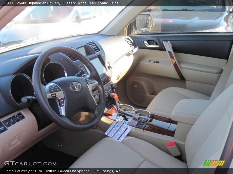 Blizzard White Pearl / Sand Beige 2011 Toyota Highlander Limited