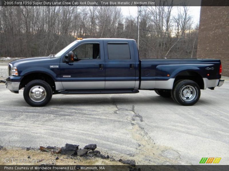 True Blue Metallic / Medium Flint 2006 Ford F350 Super Duty Lariat Crew Cab 4x4 Dually