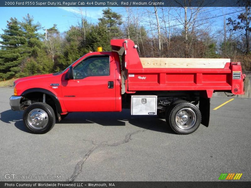  2000 F550 Super Duty XL Regular Cab 4x4 Dump Truck Red