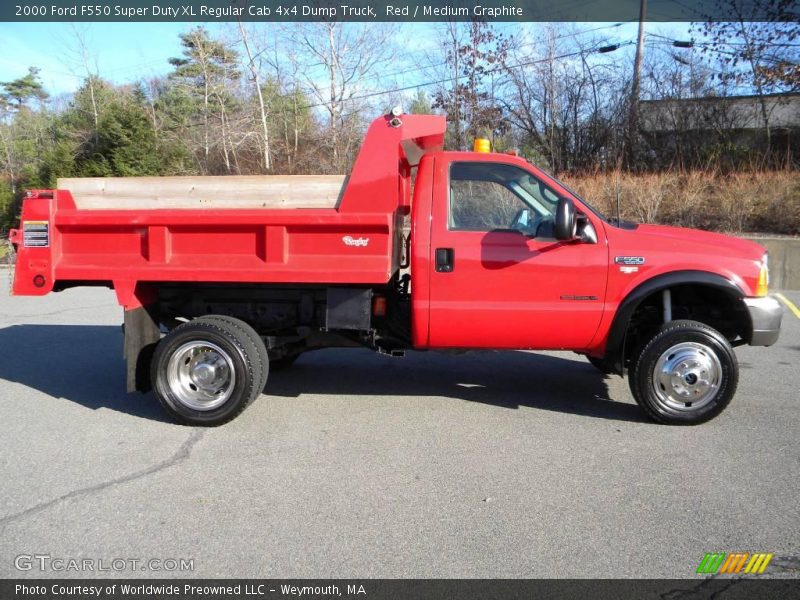 Red / Medium Graphite 2000 Ford F550 Super Duty XL Regular Cab 4x4 Dump Truck