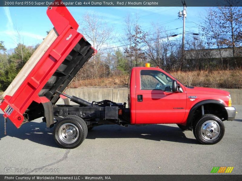 Red / Medium Graphite 2000 Ford F550 Super Duty XL Regular Cab 4x4 Dump Truck