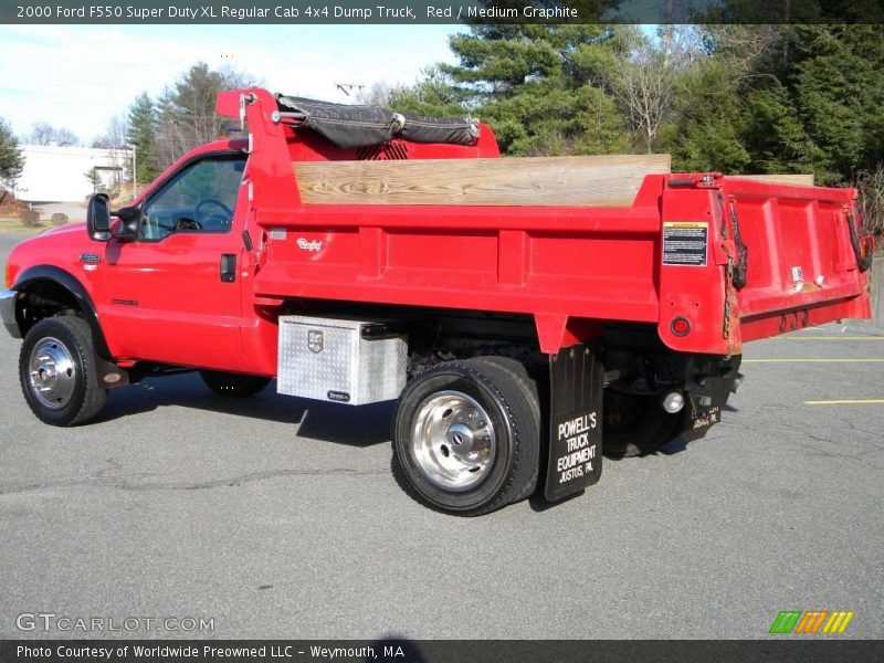 Red / Medium Graphite 2000 Ford F550 Super Duty XL Regular Cab 4x4 Dump Truck