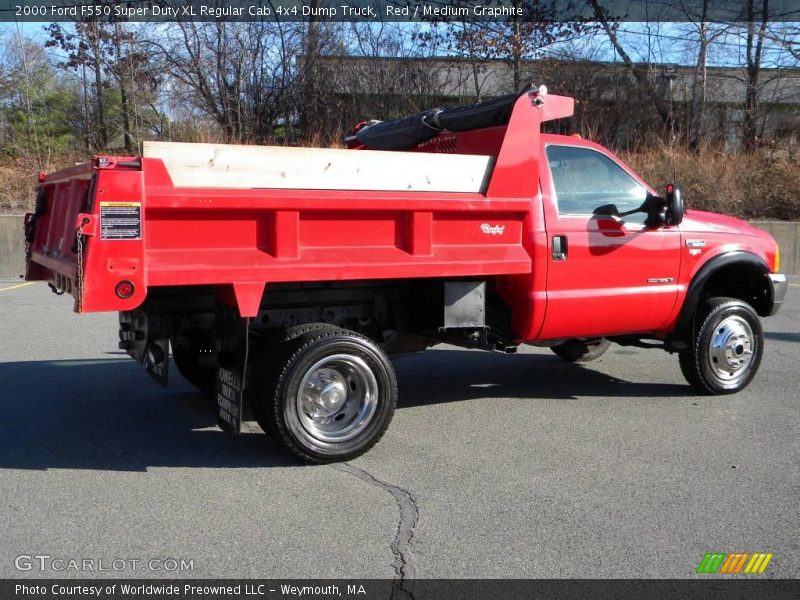Red / Medium Graphite 2000 Ford F550 Super Duty XL Regular Cab 4x4 Dump Truck