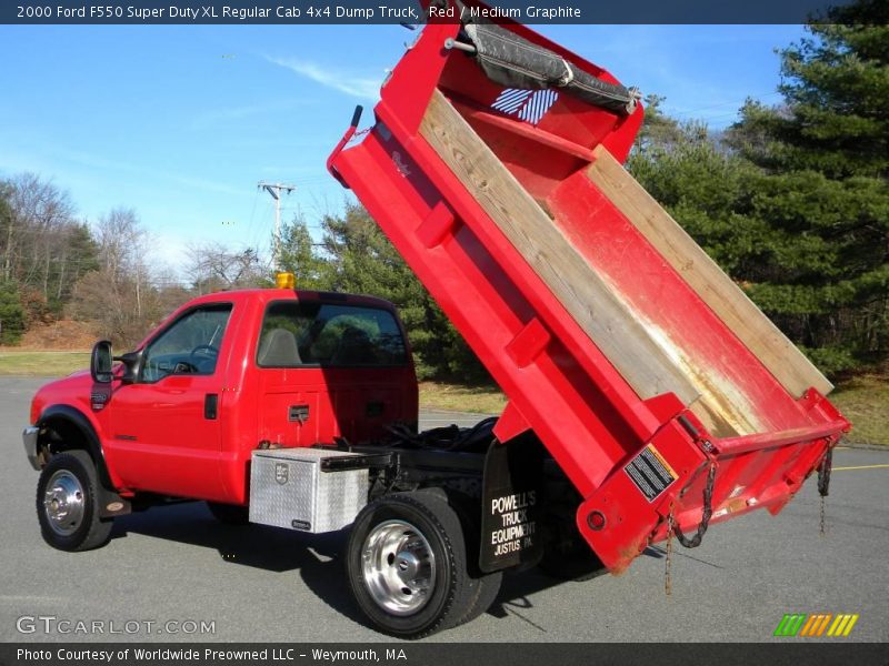 Red / Medium Graphite 2000 Ford F550 Super Duty XL Regular Cab 4x4 Dump Truck