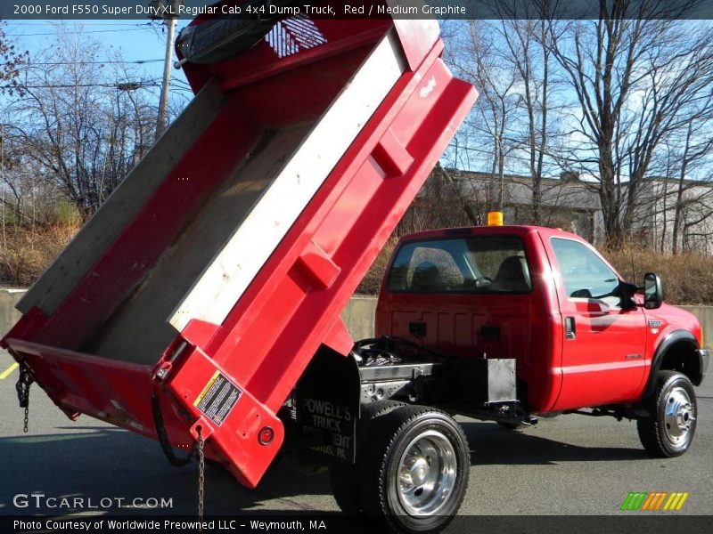 Red / Medium Graphite 2000 Ford F550 Super Duty XL Regular Cab 4x4 Dump Truck